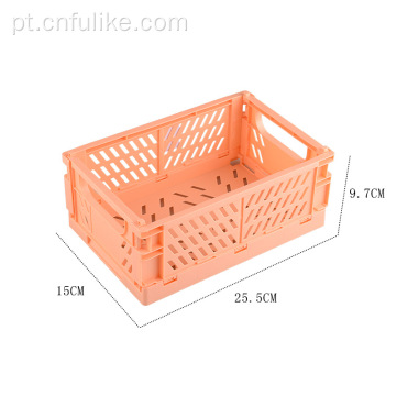 Home Desktop Stacked Organizer Folded Plastic Basket